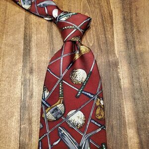 Ashford & Brooks London Golf Themed All Silk Men's Neck Tie